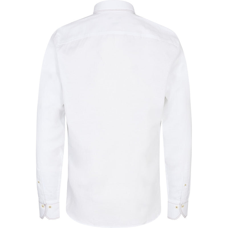2Blind2C  Fleipe Fitted Skjorte i Bomuld/Hør Shirt LS Fitted WHT White