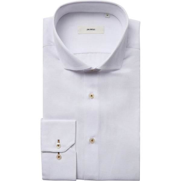 2Blind2C Felipe Oxford Skjorte Shirt LS Fitted WHT White