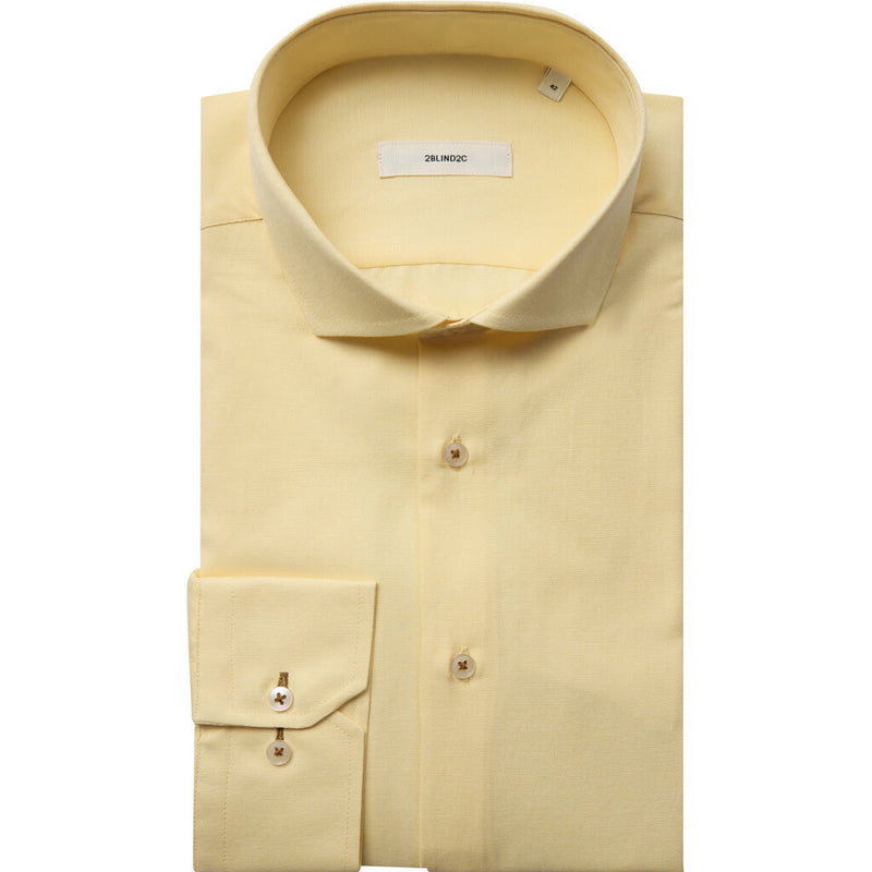 2Blind2C Felipe Fitted Oxford Skjorte Shirt LS Fitted YEL Yellow