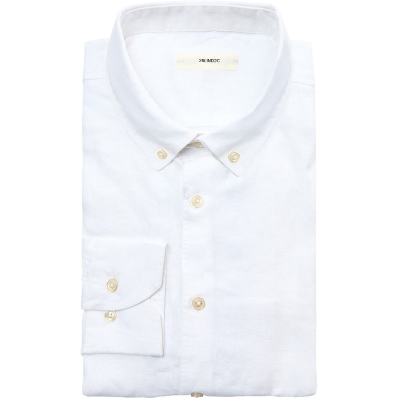 2Blind2C  Franco Fitted Skjorte i Hør Shirt LS Fitted WHT White
