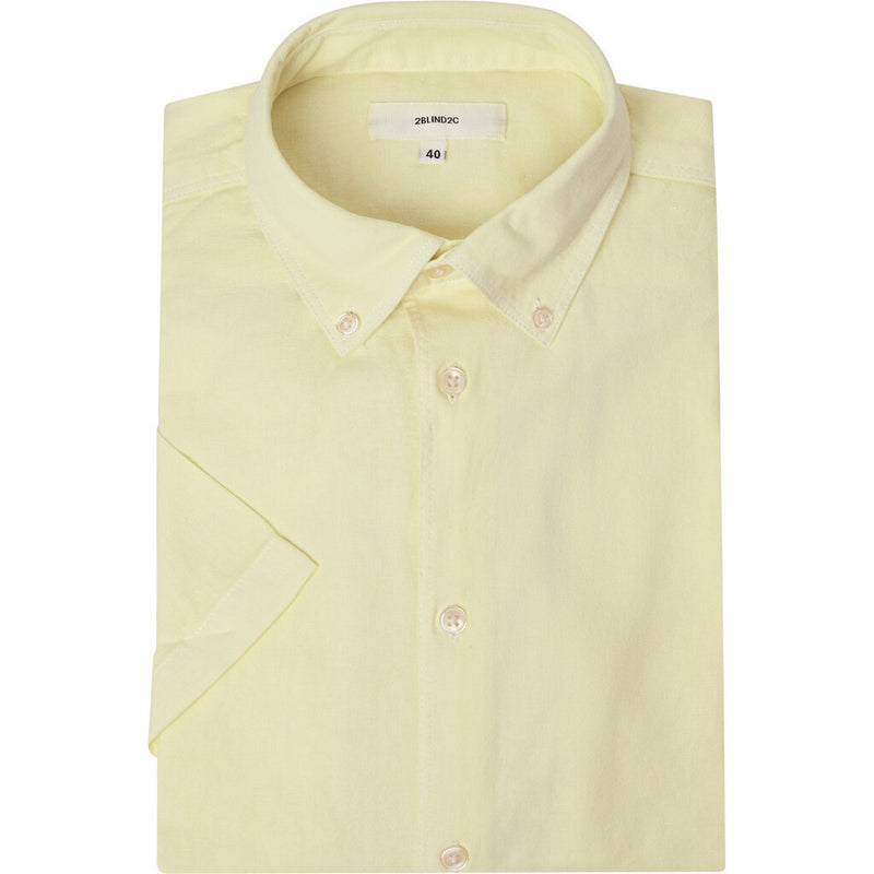 2Blind2C Franco Kortærmet Hør Skjorte Shirt SS Fitted YEL Yellow