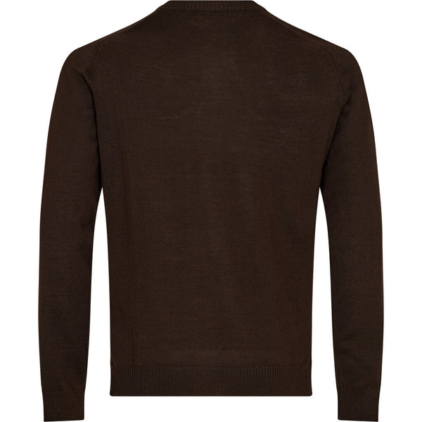 2Blind2C  Kingston Crewneck Strik i Merinould Knitwear DBR Dark Brown