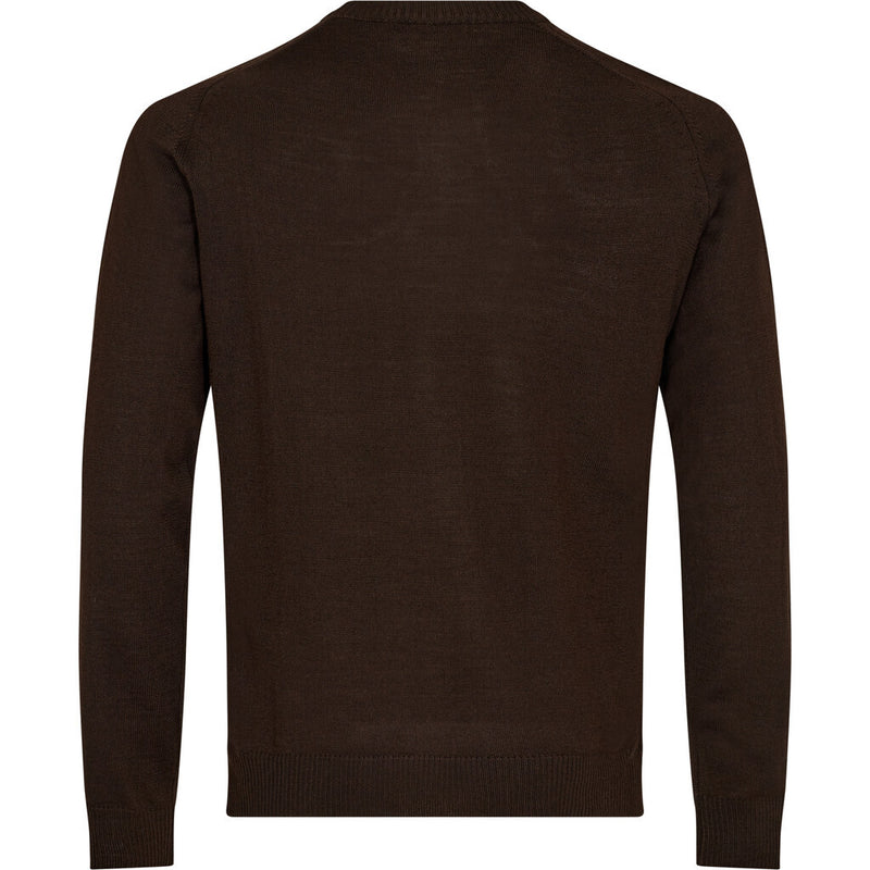 2Blind2C  Kingston Crewneck Strik i Merinould Knitwear DBR Dark Brown