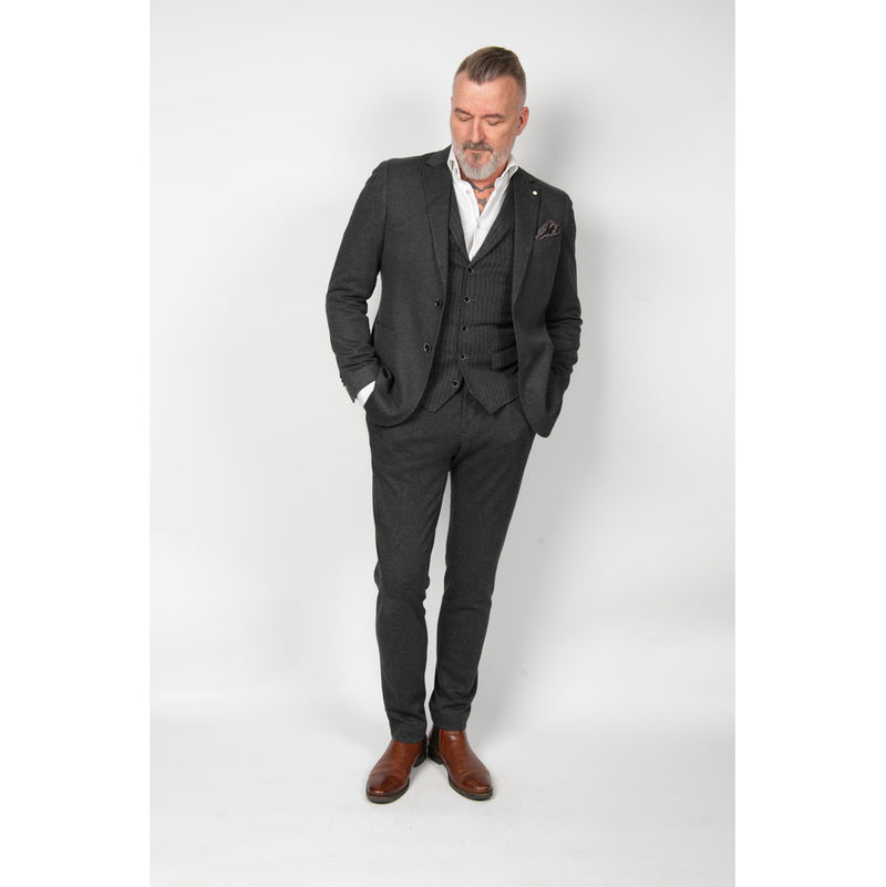 2Blind2C  Saint Finstribet Stretch Blazer i Jersey Blazer Slim Grey