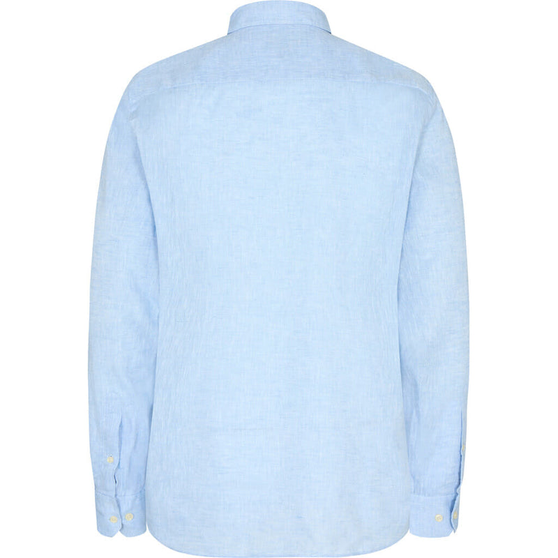 2Blind2C  Francesco Fitted Skjorte med Halv Knapstolpe Shirt LS Fitted LBL Light Blue